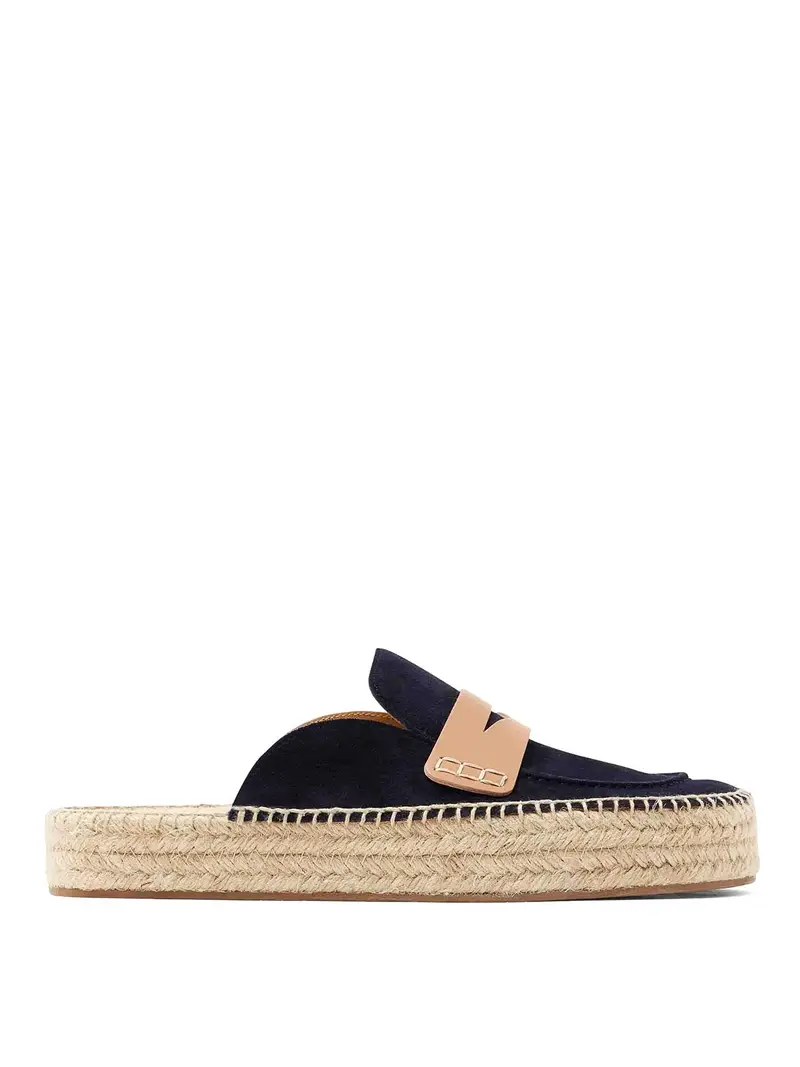 Suede Espadrilles Blu scuro