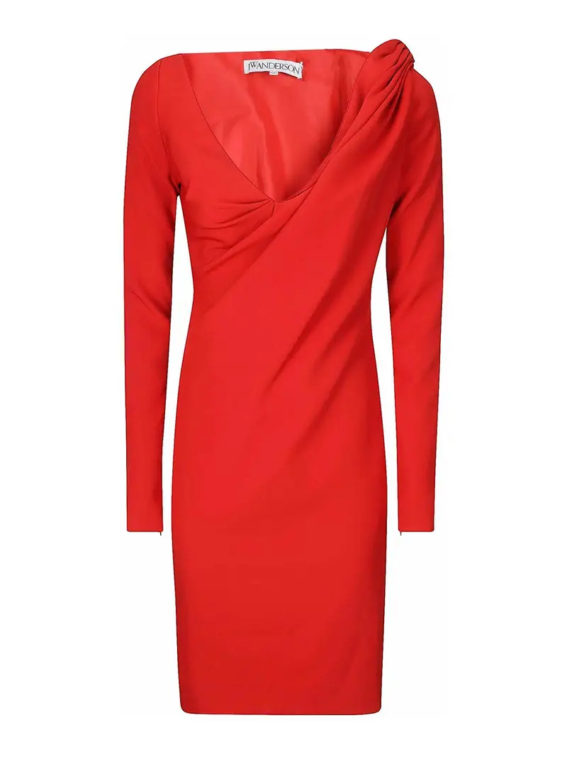 Vestito con scollo a V drappeggiato Multicolore