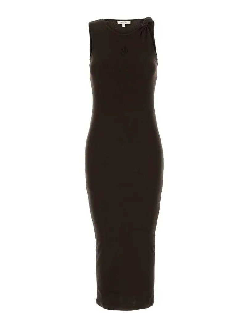 Vestito midi di ancoraggio Marrone