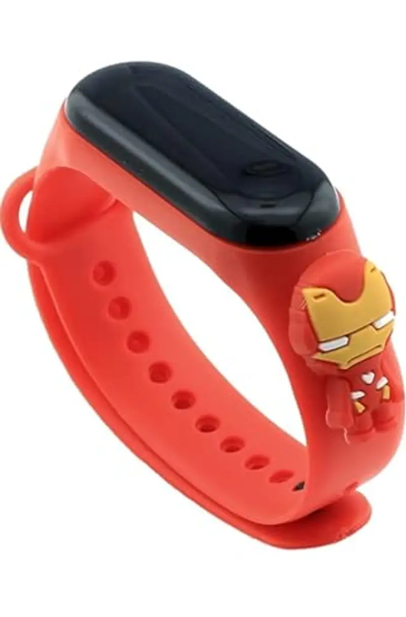 JABEDE - Orologio digitale con cinturino in silicone, design cartone animato, per bambini, per lo sport, ideale come regalo di compleanno, cinturino compatibile con My Band, Uomo di ferro