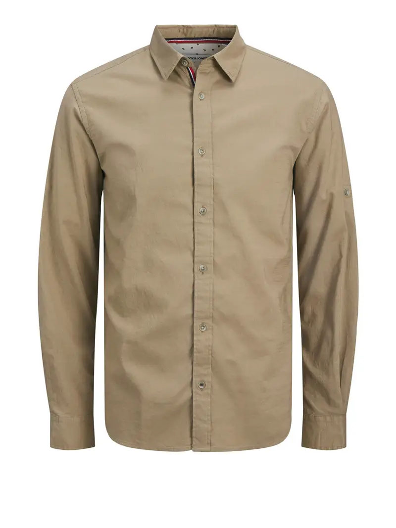 camicia casual jack e jones ierre slub da uomo - beige