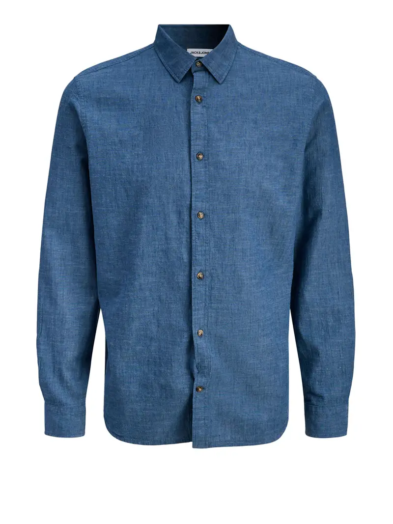 camicia casual jack e jones summer linen da uomo - blu