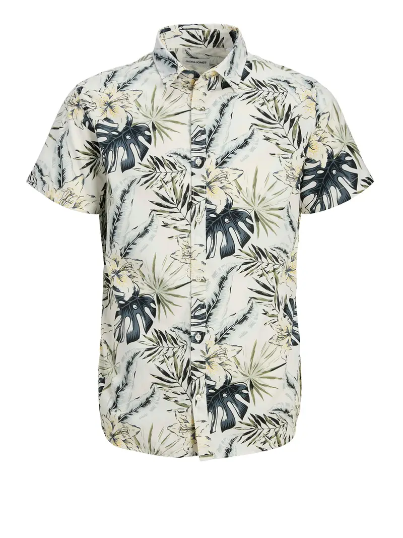 camicia fantasia jack e jones awaii da uomo - bianco