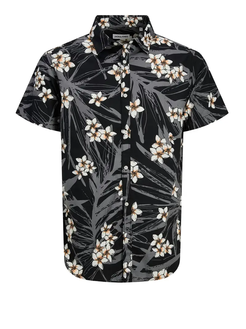 camicia fantasia jack e jones awaii da uomo - nero
