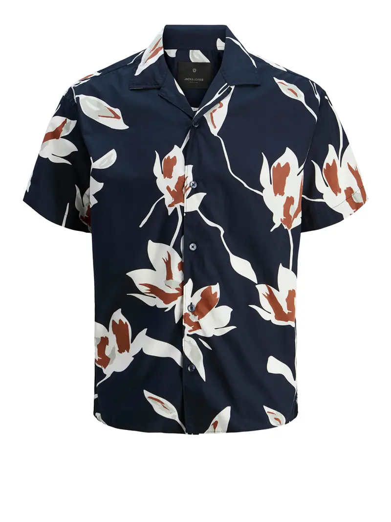 camicia fantasia jack e jones blapalermo da uomo - blu