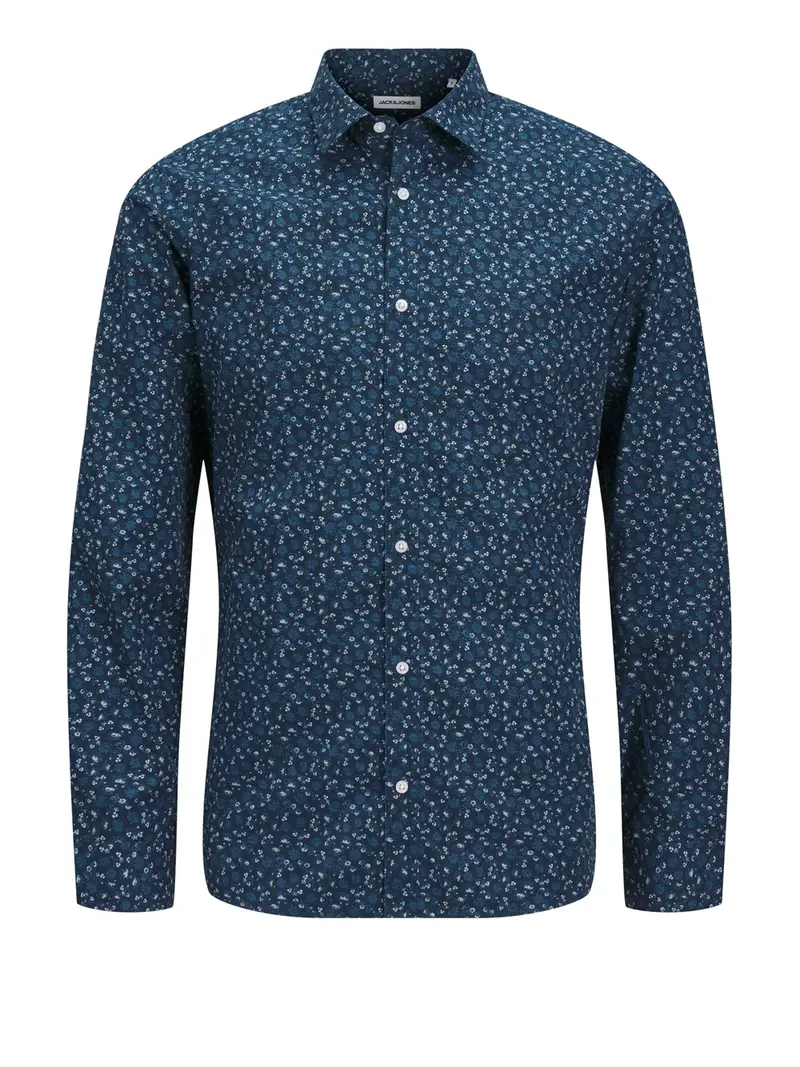 camicia fantasia jack e jones da uomo - blu