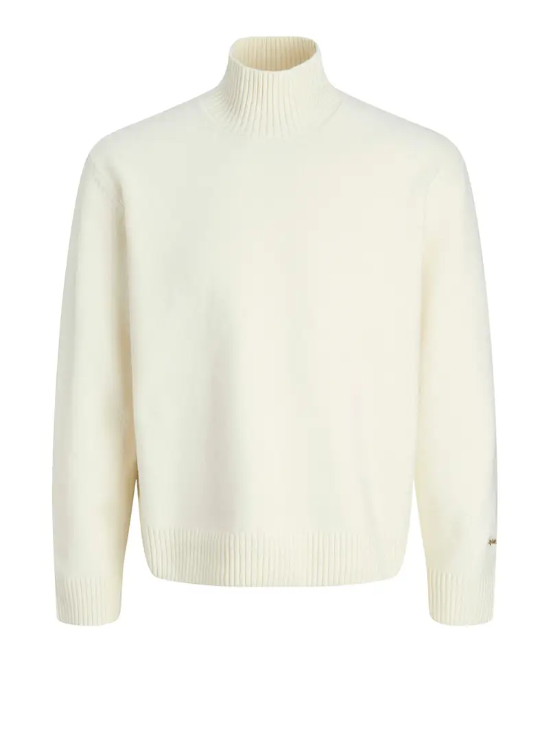 maglia collo alto jack e jones da uomo - avorio