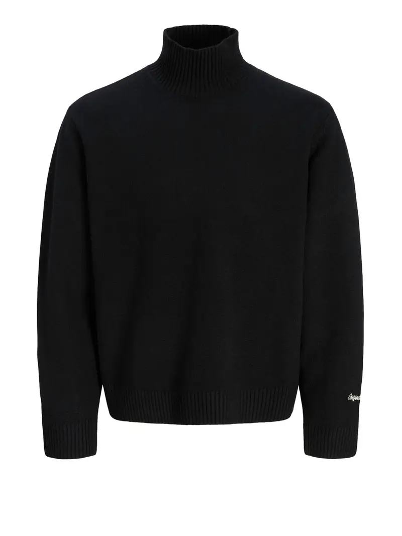 maglia collo alto jack e jones da uomo - nero