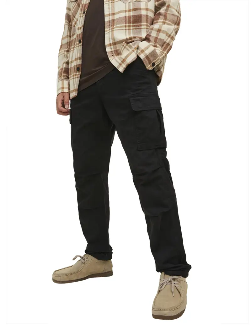 pantalone cargo jack e jones tace tucker da uomo - nero