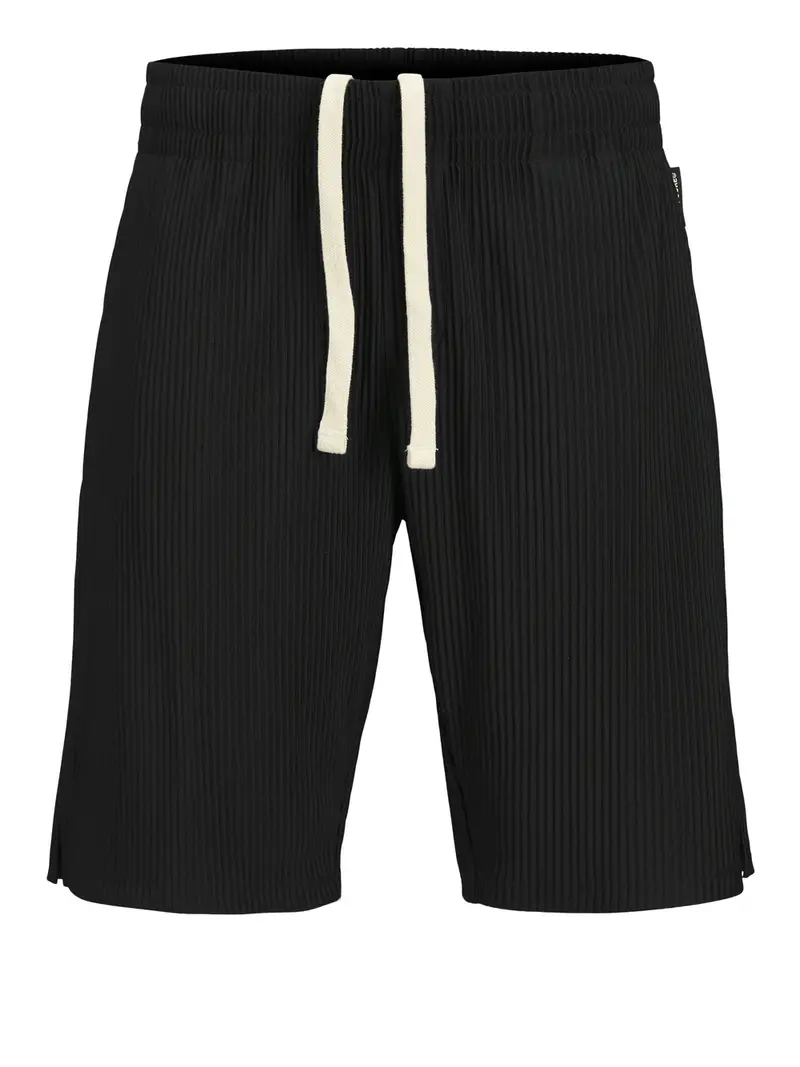 shorts sportivi jack e jones tkarl plisse da uomo - nero