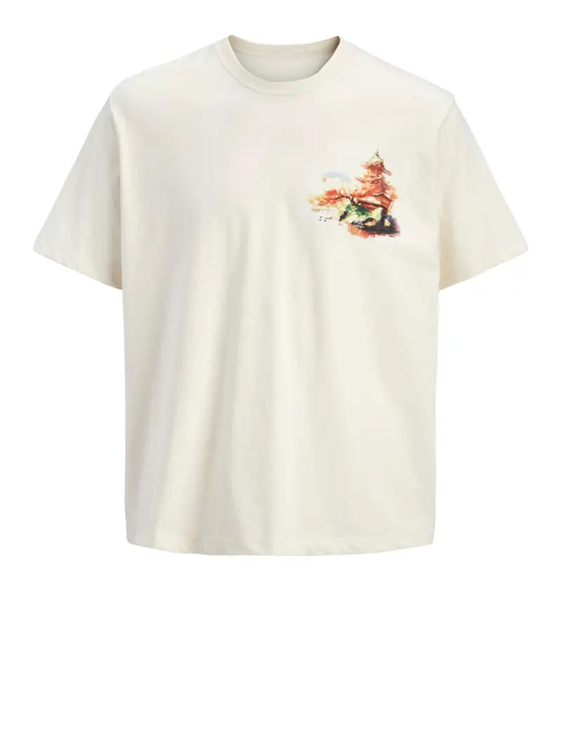 t-shirt jack e jones big japan da uomo - avorio