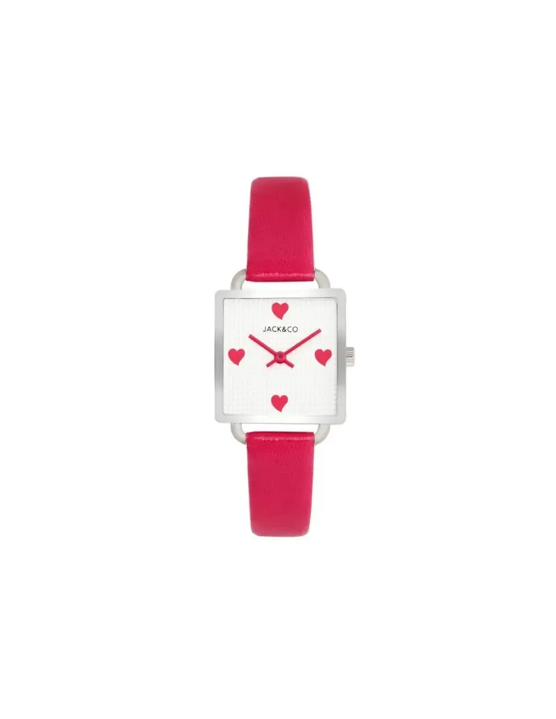 SALDI Orologio JACK & CO. Jack MINIMAL CHIC Collection pelle Fucsia - JW0160L3 Cuori