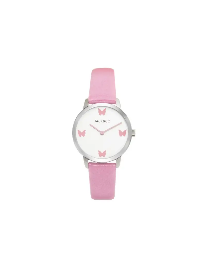 SALDI Orologio JACK & CO. Jack MINIMAL CHIC Collection pelle Rosa - JW0151L4 Farfalle