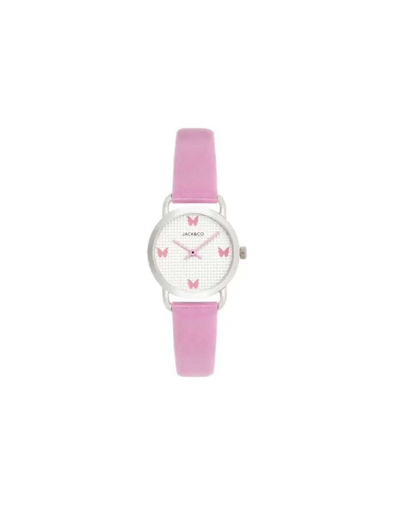 SALDI Orologio JACK & CO. Jack MINIMAL CHIC Collection pelle Rosa - JW0158L2 Farfalle