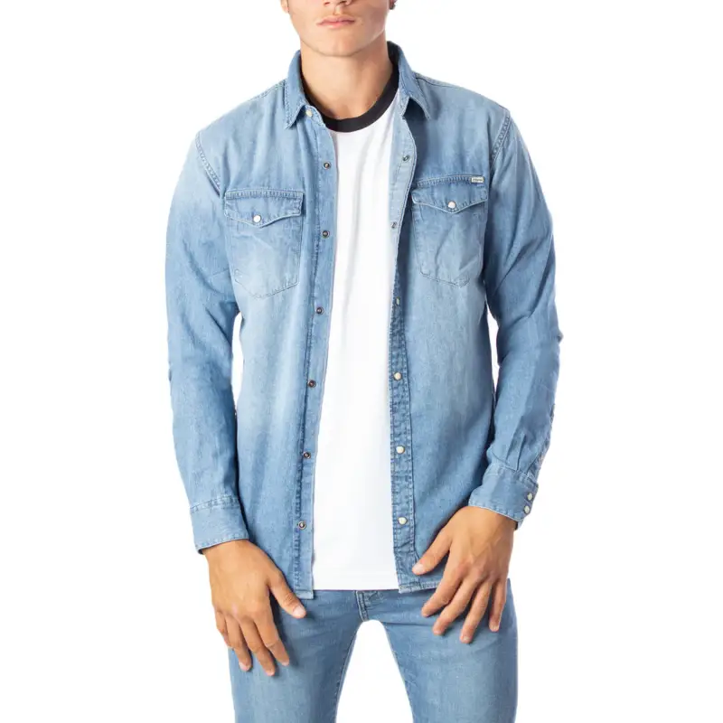Camicia Lunga Classica Verde Uomo Jack & Jones - blue / XS
