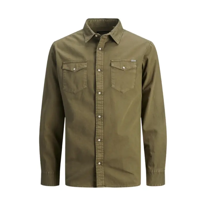 Camicia Lunga Classica Verde Uomo Jack & Jones - green / XS
