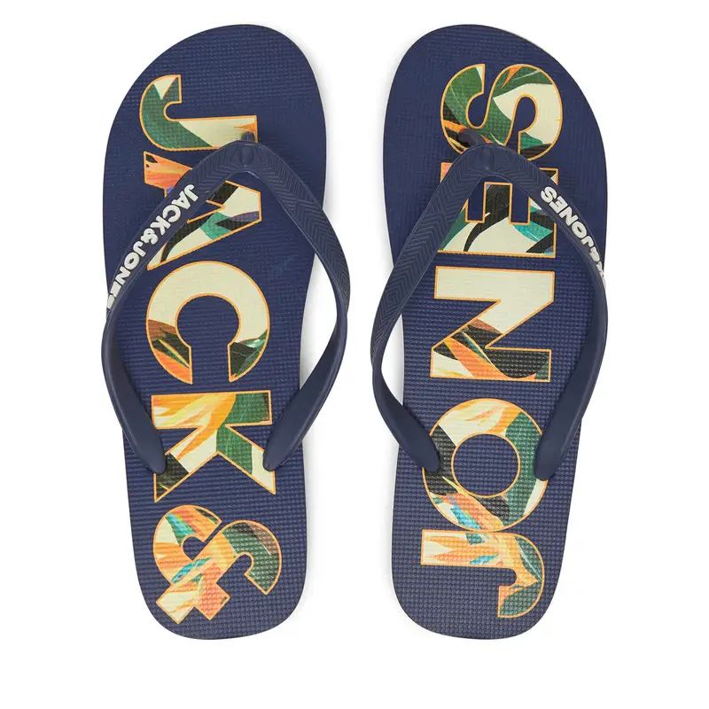 Infradito Jack & Jones Jfwlogo Palm Print Flip Flop Ln 12230642 Blu scuro