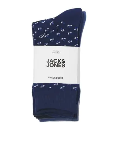 JACK & JONES Jacditsy Socks 5 Pack Calzini, Blu Medievale, Confezione: Bijou Blue – Sky Capitan – Bijou Blue – Mountain miniatura 2