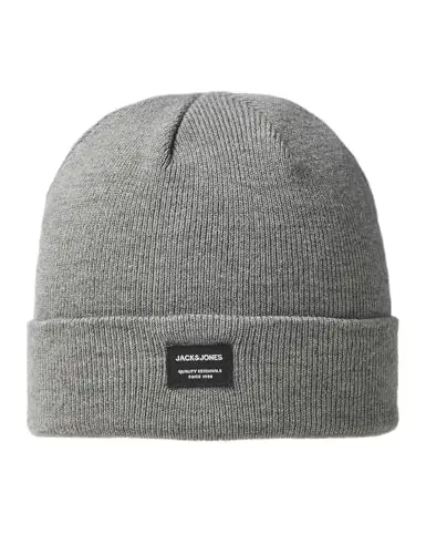 JACK & JONES Jjdna Beanie Noos, Cuffia Uomo, Grigio (Grey Melange), Taglia Unica
