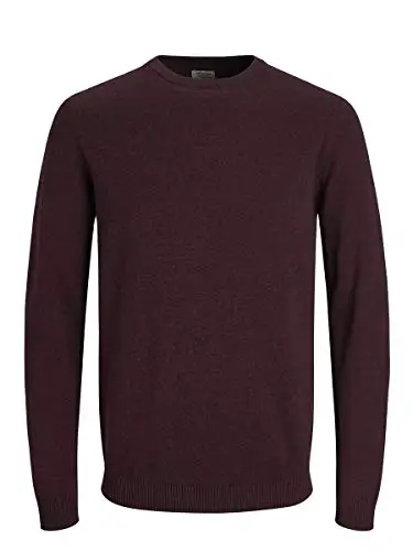 JACK & JONES Jjebasic Knit Crew Neck Noos, Felpa Uomo, Rosso (Port Royale Detail: Twisted With Black), X miniatura 2