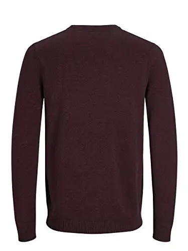 JACK & JONES Jjebasic Knit Crew Neck Noos, Felpa Uomo, Rosso (Port Royale Detail: Twisted With Black), X miniatura 3