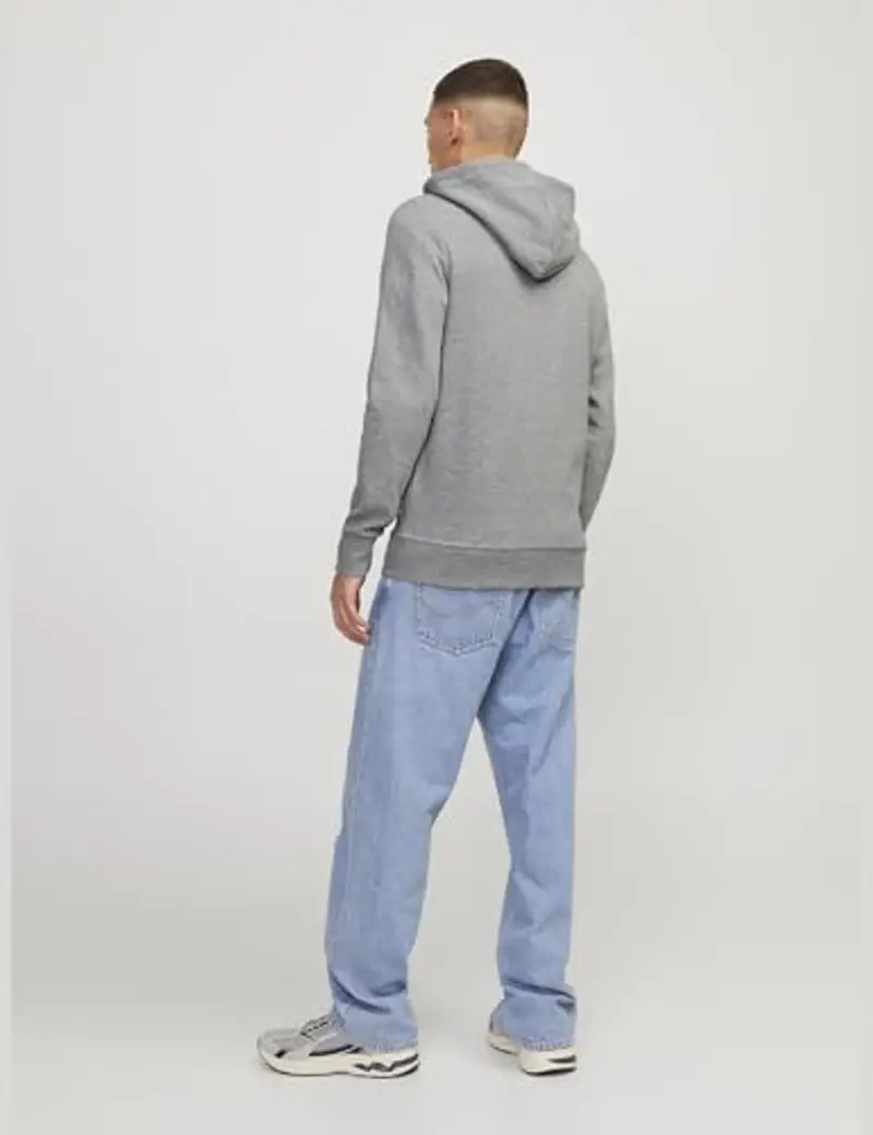 JACK & JONES Jjebasic Sweat Zip Hood Noos Felpa Sportiva con Cappuccio, Grigio (Light Grey Melange), L Uomo miniatura 2