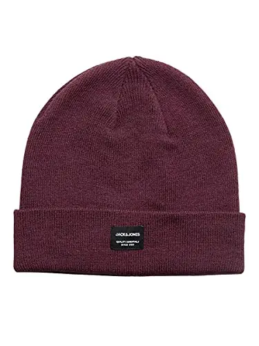 JACK & JONES NOS Jacdna Beanie Noos, Cuffia Uomo, Rosso (Port Royale Port Royale), Taglia Unica