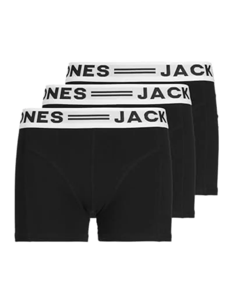 Jack & Jones Sense Trunks 3-Pack Noos Jr Pantaloncini, Nero (Black Detail: Black & Black), 164 (Pacco da 3) Bambini e Ragazzi