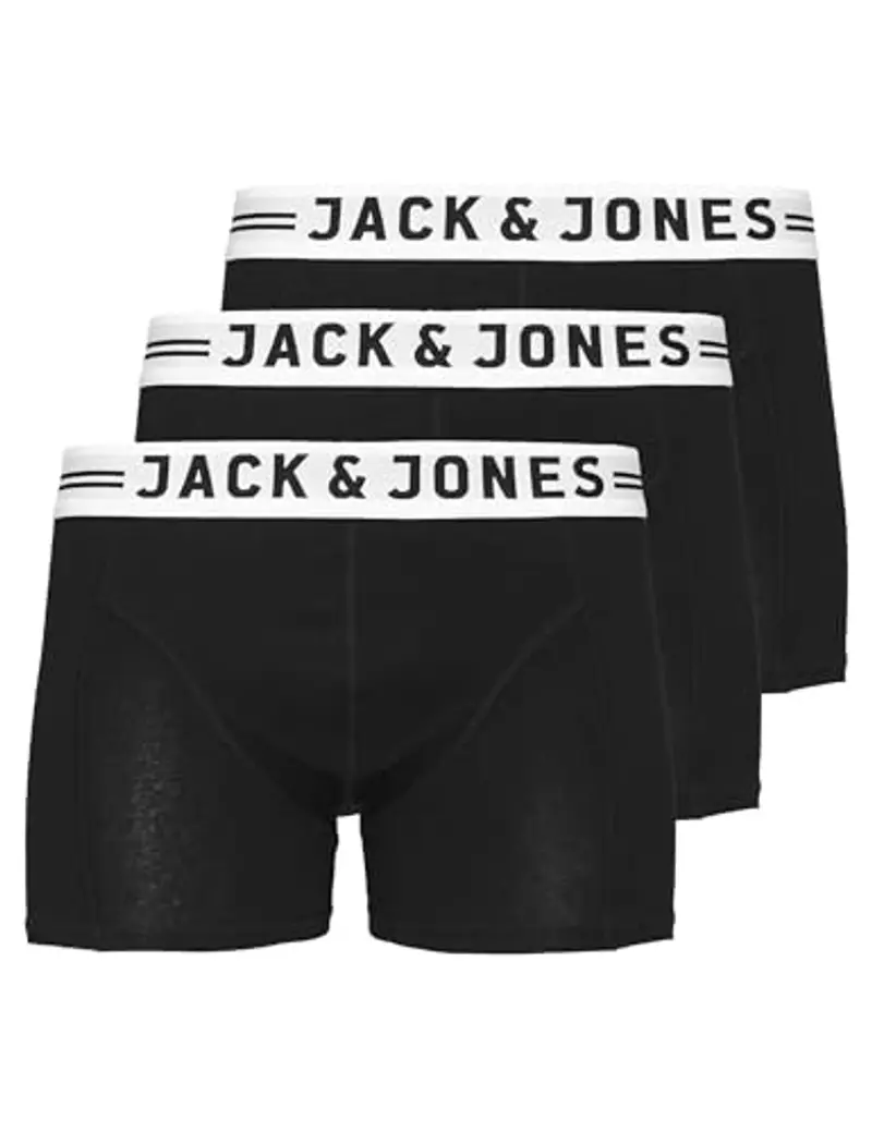 Jack & Jones Sense Trunks 3-Pack Noos Jr Pantaloncini, Nero (Black Detail: Black & Black), 164 (Pacco da 3) Bambini e Ragazzi miniatura 3