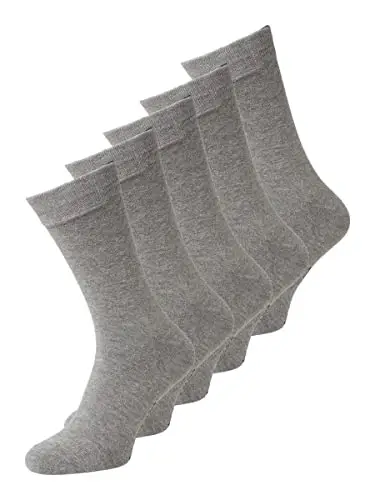 JACK & JONES Sock 5 Pack Noos Calzini, Light Grey Melange/Detail:LGM-LGM-LGM