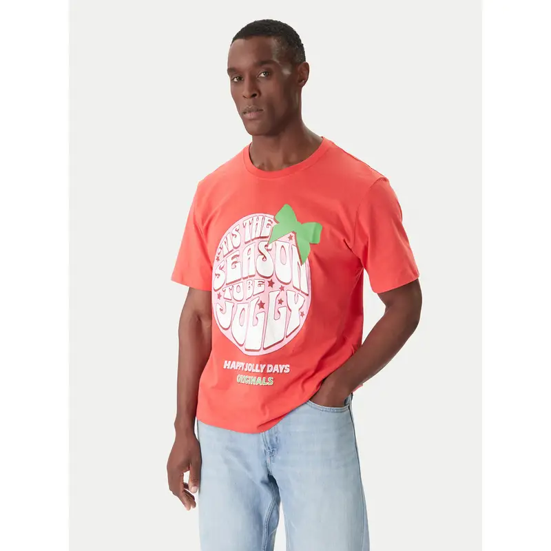 T-shirt Holiday Cartoon 12287550 Rosso Relaxed Fit