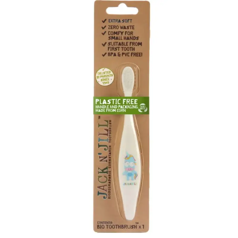 Jack n jill Spazzolino Biologico & Biodegradabile Unicorno