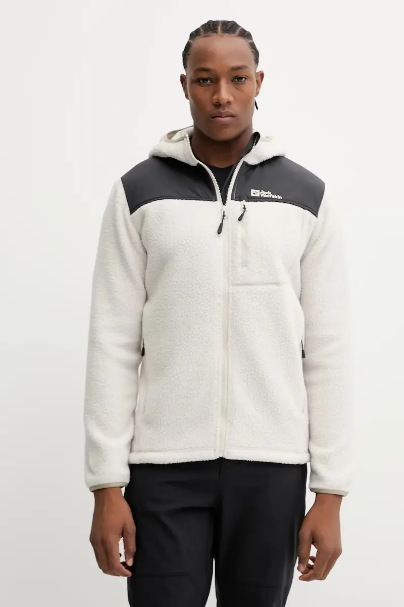 felpa da sport KAMMWEG PILE uomo colore beige con cappuccio 1711271