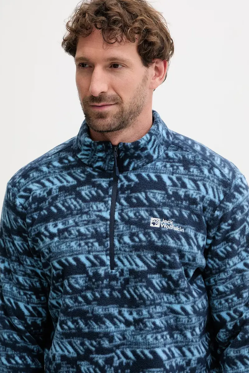 felpa in pile BIG SKY uomo colore blu navy A65447 miniatura 4