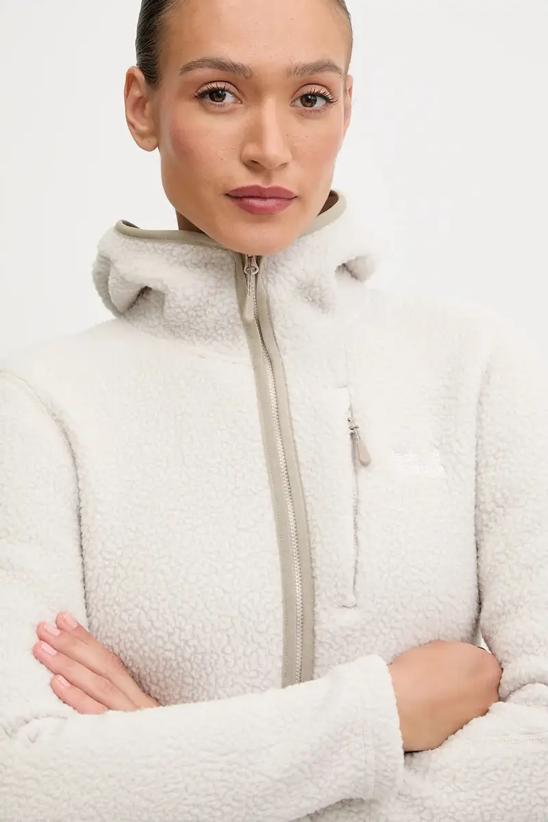 felpa in pile CRADLE MOUNTAIN PILE donna colore beige con cappuccio A65442 miniatura 4