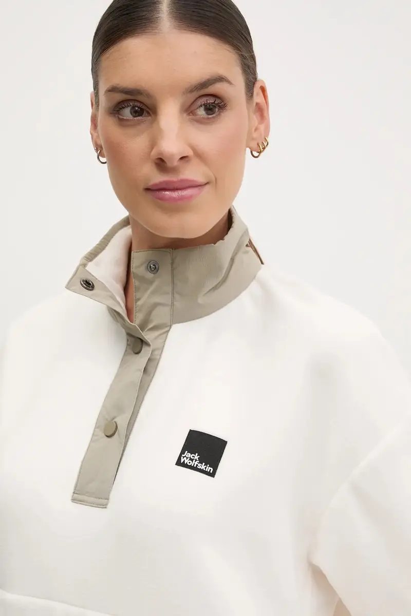 felpa in pile Sumetro donna colore beige A64110 miniatura 4