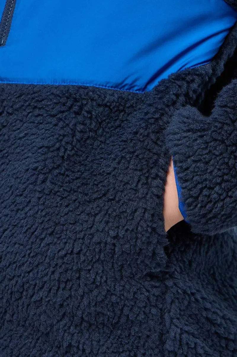 felpa per bambini ICE CURL HOOD colore nero con cappuccio Blu navy miniatura 4