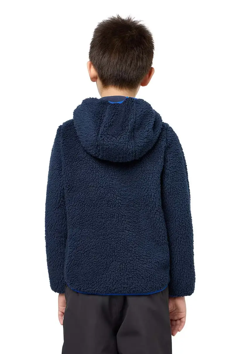 felpa per bambini ICE CURL HOOD colore nero con cappuccio Blu navy miniatura 5