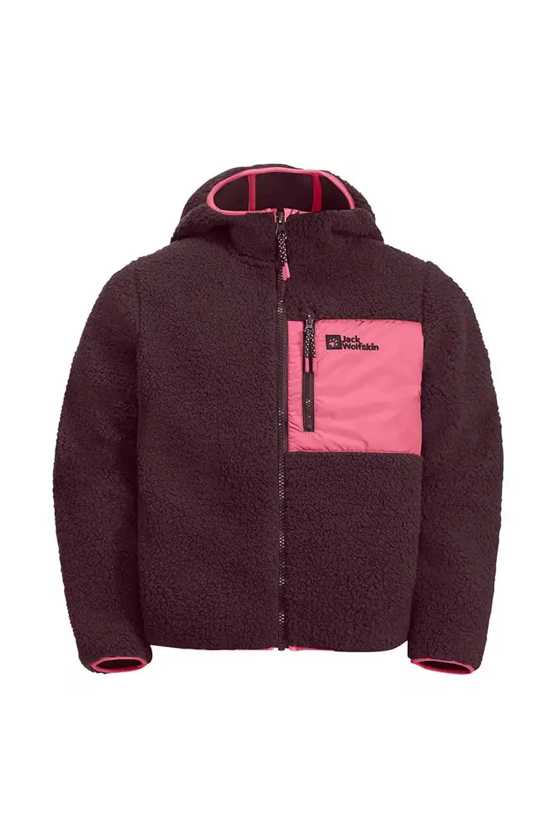 felpa per bambini ICE CURL HOOD colore nero con cappuccio Rosa