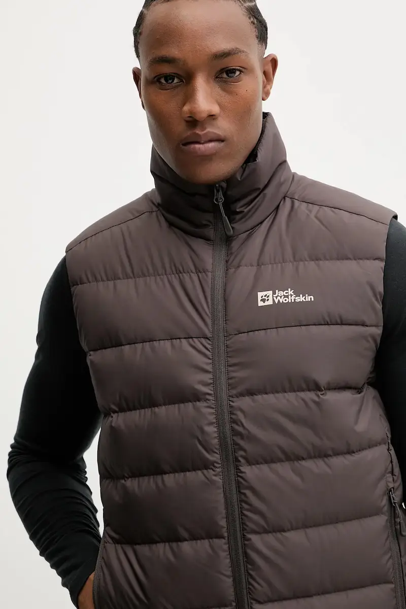 gilè sportivo imbottito Ather colore blu navy 1207691 Marrone miniatura 4