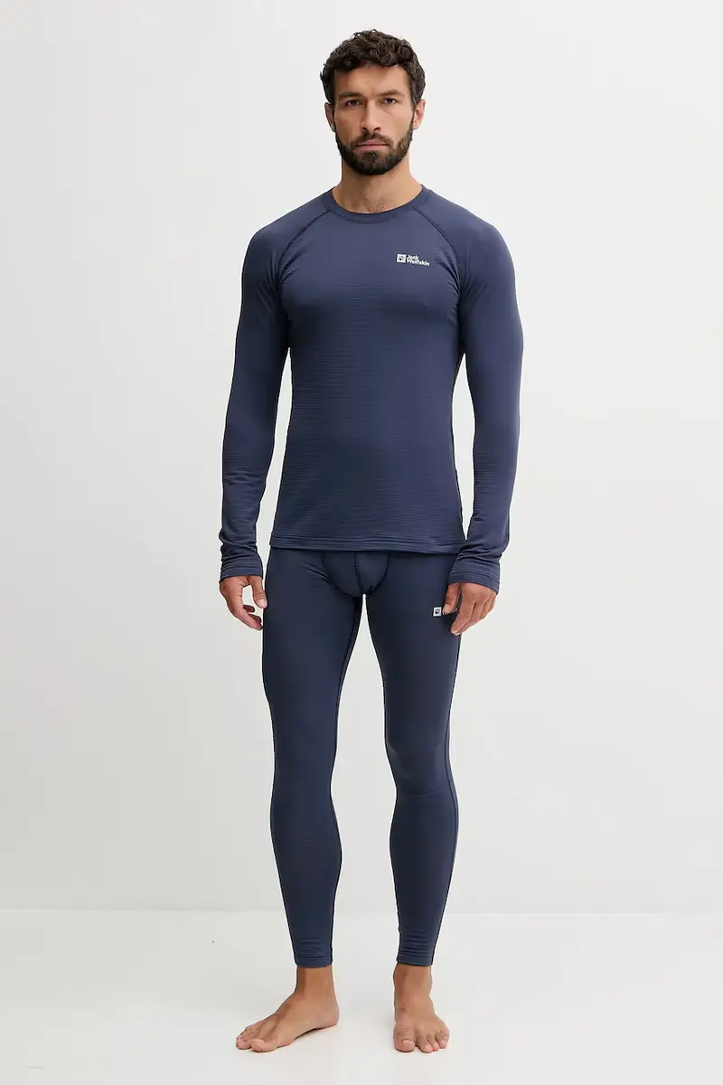 leggings funzionali Infinite Warm colore verde A60324 Blu miniatura 2