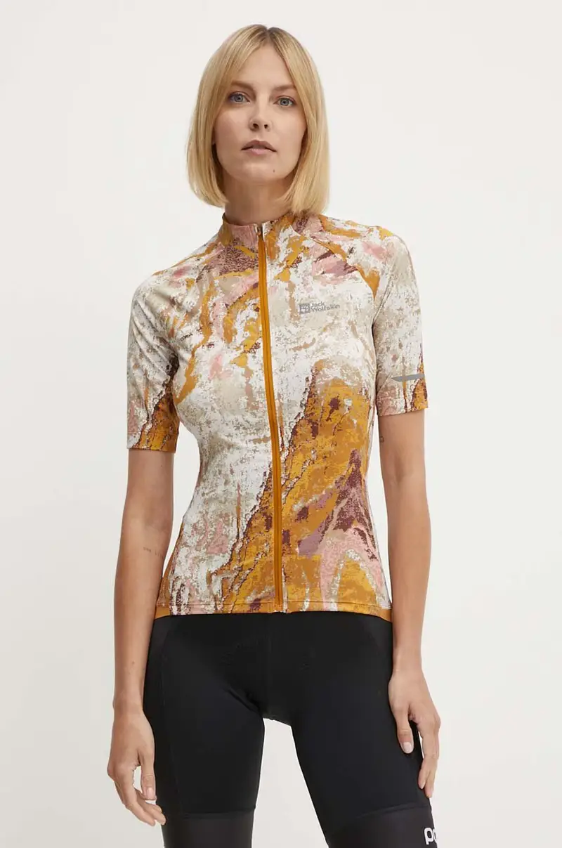 t-shirt da ciclismo Gravex Printed colore giallo