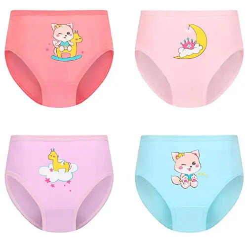 JackLoveBriefs 12 Slip in Cotone per Ragazze Intimo con Vari Motivi 5-7 Anni, Multicolore，Dimensione: L miniatura 3