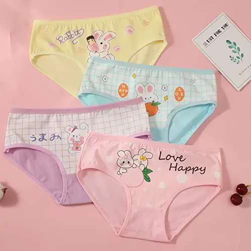 JackLoveBriefs 12 Slip in Cotone per Ragazze Intimo con Vari Motivi 7-9 Anni, Multicolore，Dimensione: XL miniatura 3