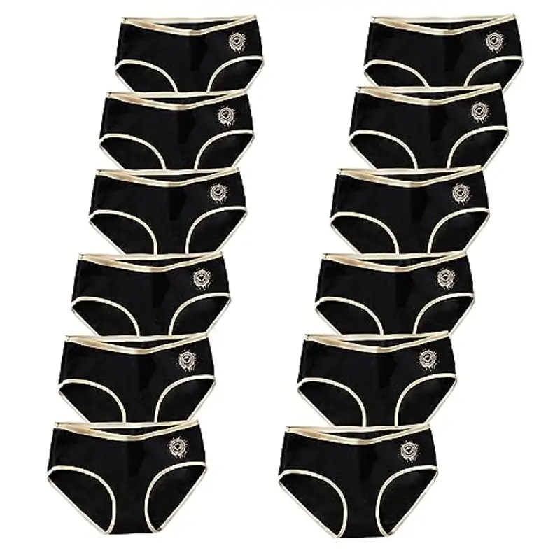 JackLoveBriefs Mutande Ragazza Adolescenti in Cotone Morbidi Slip Vita Media Intimo 8-12 Anni Pacco da