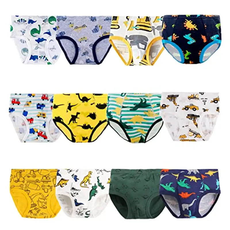 JackLoveBriefs Slip Bambino Ragazzo Mutande in Cotone 2-3 Anni,Pacco da 12,Multicolore,Dimensione:100