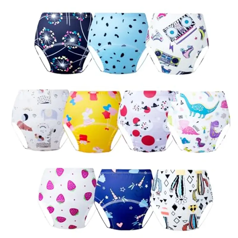 JackLoveBriefs Unisex Bambino Mutandine di Apprendimento 2-3 Anni Multicolore, Confezione da 10
