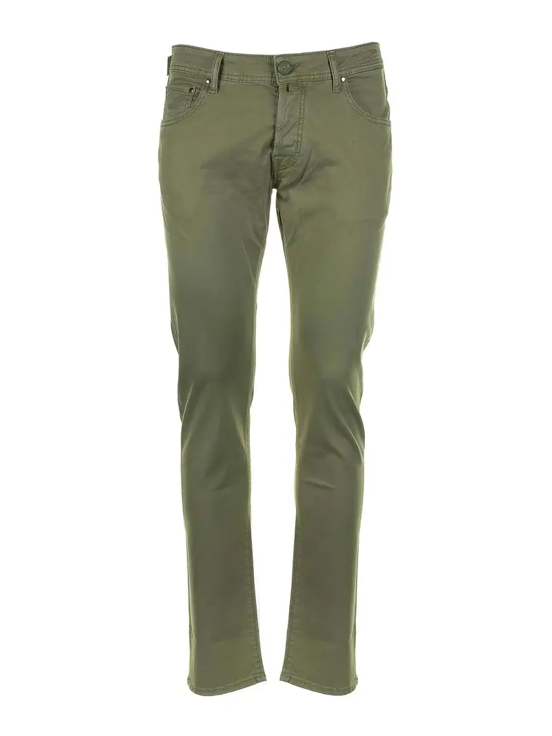 Pantalone 5 Tasche Verde In Cotone