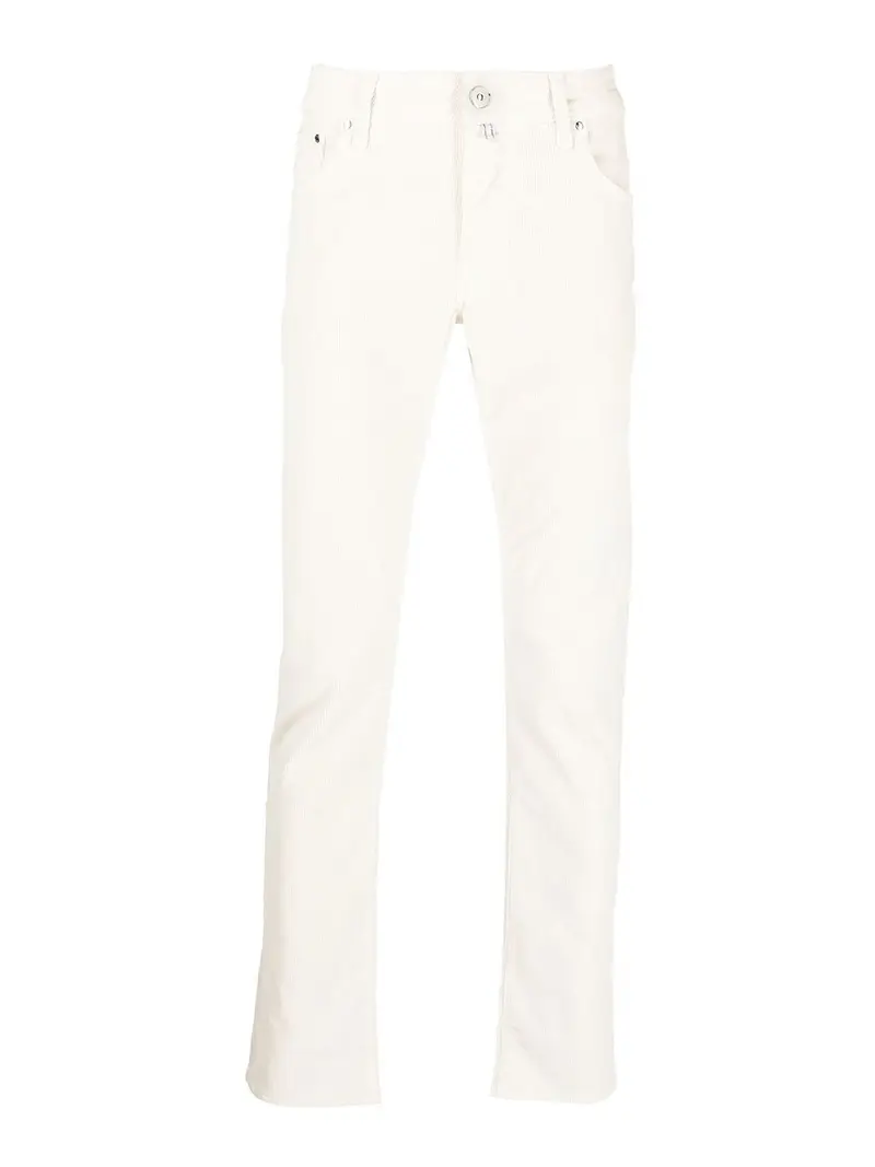 Pantalone Nick slim fit in velluto a coste Bianco