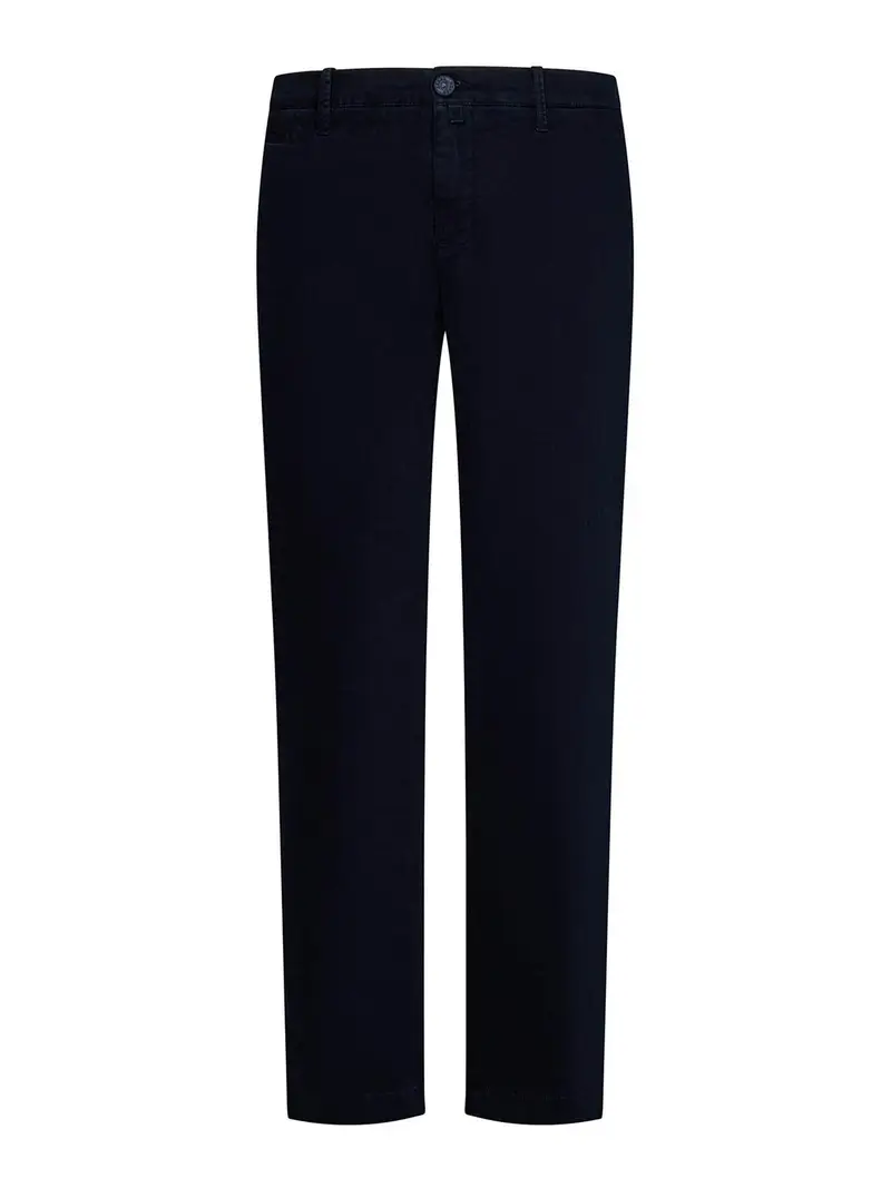 Pantaloni in cotone elasticizzato blu navy